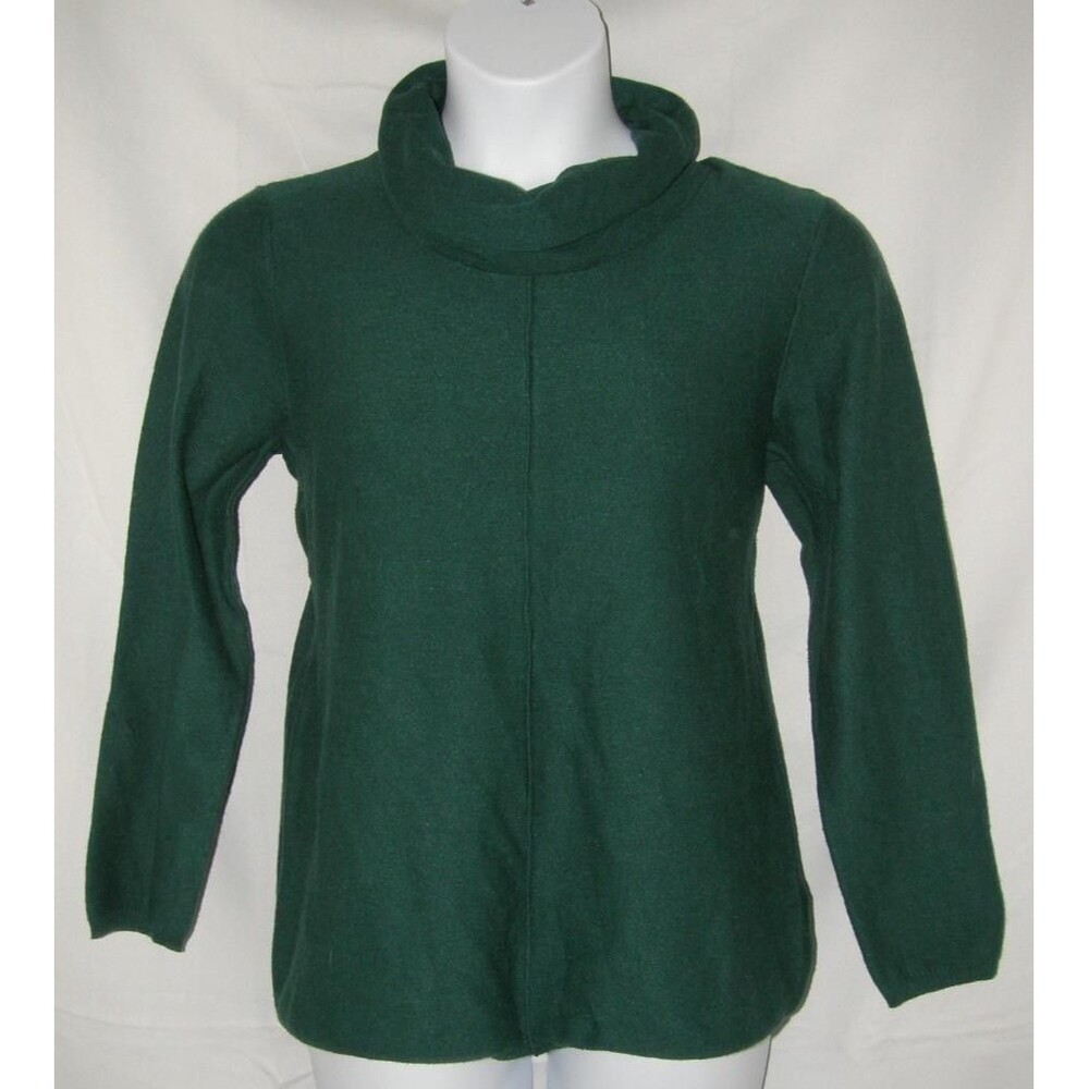 CALVIN KLEIN Dark Green Sz Large Cowl Neck Stretchy Lightweight Sweater NEW NWOT